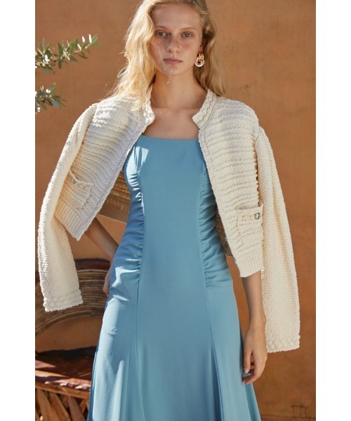 Estella.K(エステラケー)の「Emani Cotton-blend Cardigan コットンブレンドニットカーディガン(カーディガン/ボレロ・レディース・レッド/オフホワイト/ブルー・FREE)」の7枚目の写真