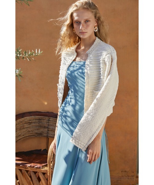 Estella.K(エステラケー)の「Emani Cotton-blend Cardigan コットンブレンドニットカーディガン(カーディガン/ボレロ・レディース・レッド/オフホワイト/ブルー・FREE)」の8枚目の写真