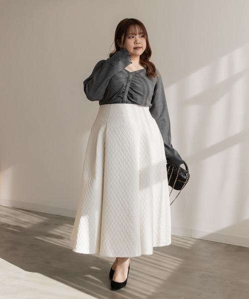 CLETTE(クレット)の「肩リボンキャザーリブプルオーバー(Tシャツ/カットソー・レディース・ブラック/チャコールグレー・LL/3L/4L)」の10枚目の写真
