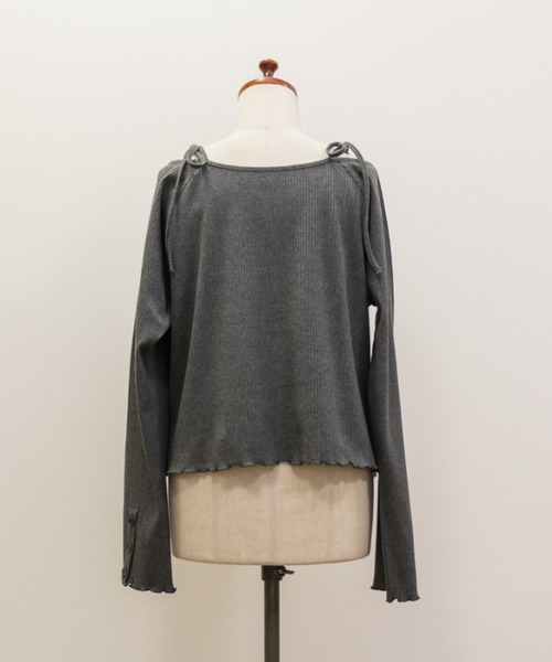 CLETTE(クレット)の「肩リボンキャザーリブプルオーバー(Tシャツ/カットソー・レディース・ブラック/チャコールグレー・LL/3L/4L)」の22枚目の写真