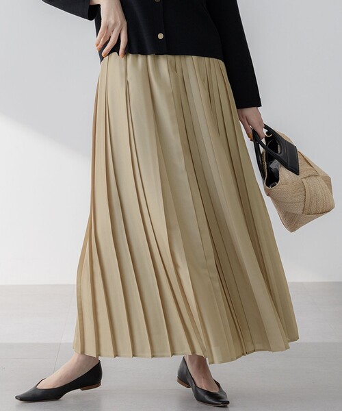 セール】【洗える】シアーコンビ プリーツ スカート（スカート）｜23区