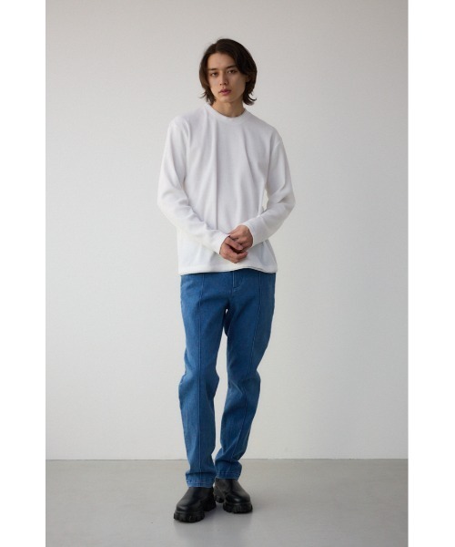 AZUL by moussy(アズールバイマウジー)の「ワッフルフェイクレイヤード長袖トップス(Tシャツ/カットソー・メンズ・杢グレー/ブラック/ホワイト/ダークネイビー・MEDIUM/LARGE)」の7枚目の写真