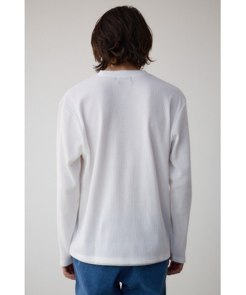 AZUL by moussy(アズールバイマウジー)の「ワッフルフェイクレイヤード長袖トップス(Tシャツ/カットソー・メンズ・杢グレー/ブラック/ホワイト/ダークネイビー・MEDIUM/LARGE)」の10枚目の写真