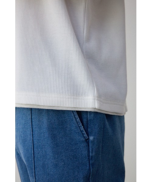 AZUL by moussy(アズールバイマウジー)の「ワッフルフェイクレイヤード長袖トップス(Tシャツ/カットソー・メンズ・杢グレー/ブラック/ホワイト/ダークネイビー・MEDIUM/LARGE)」の14枚目の写真