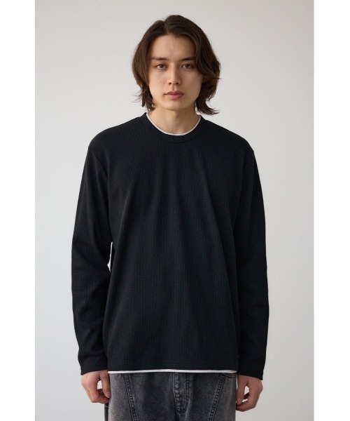 AZUL by moussy(アズールバイマウジー)の「ワッフルフェイクレイヤード長袖トップス(Tシャツ/カットソー・メンズ・杢グレー/ブラック/ホワイト/ダークネイビー・MEDIUM/LARGE)」の19枚目の写真