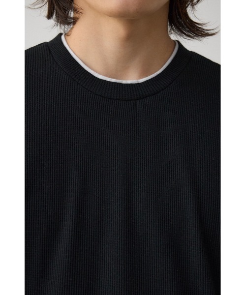 AZUL by moussy(アズールバイマウジー)の「ワッフルフェイクレイヤード長袖トップス(Tシャツ/カットソー・メンズ・杢グレー/ブラック/ホワイト/ダークネイビー・MEDIUM/LARGE)」の22枚目の写真