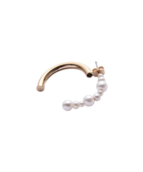 AKTE（アクテ）の「パールメタルカーブピアス（ピアス（両耳用）・レディース・ゴールド・FREE）」の3枚目の写真