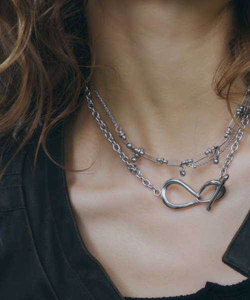 DTYYPE（ドタイプ）の「ランダムピアスパーツネックレス（ネックレス・レディース・シルバー・FREE）」の2枚目の写真