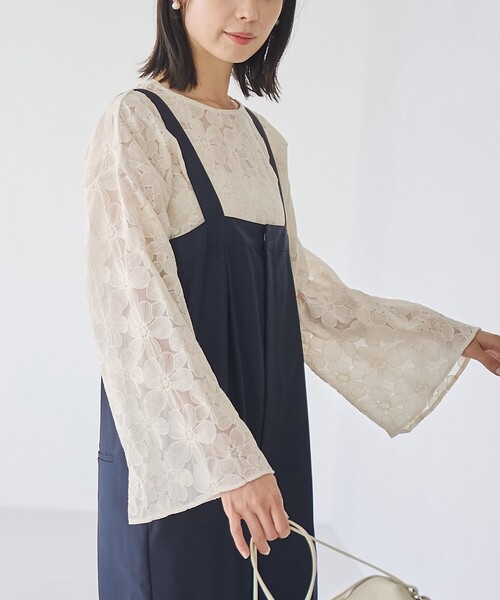 RONEL（ロネル）の「レースプルオーバーブラウス（シャツ/ブラウス・レディース・ホワイト/ブラック・S/M/L）」の4枚目の写真