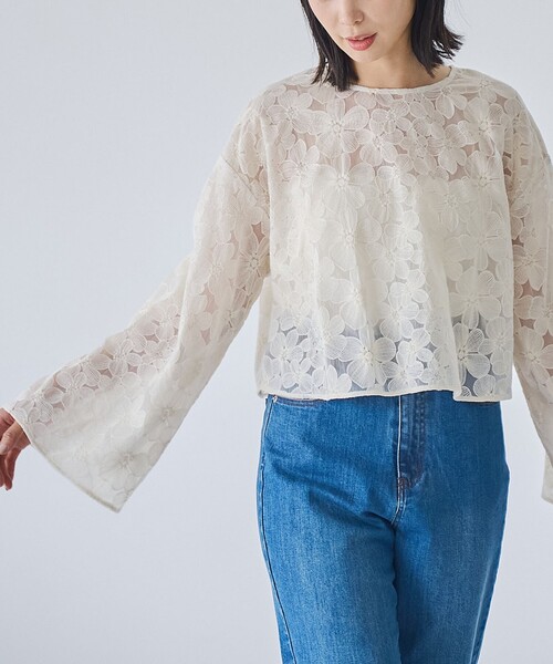 RONEL（ロネル）の「レースプルオーバーブラウス（シャツ/ブラウス・レディース・ホワイト/ブラック・S/M/L）」の6枚目の写真