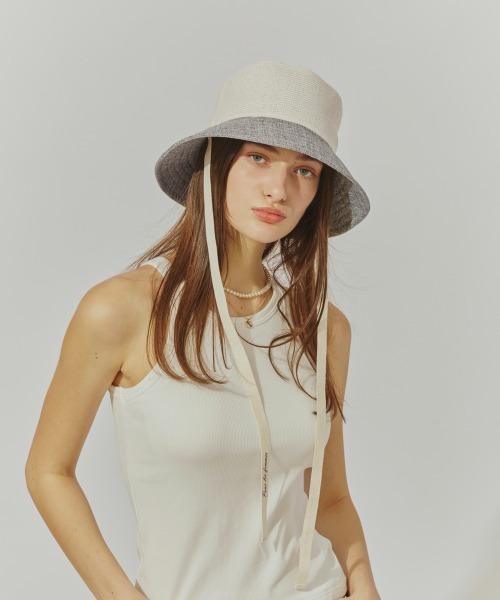 Chapeau d' O(シャポードオー)の「Chapeau d' O TwoTone Sheet Hat / シャポードオー(ハット・レディース・グレー/ベージュ・M/57.5cm)」の3枚目の写真