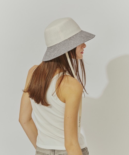 Chapeau d' O(シャポードオー)の「Chapeau d' O TwoTone Sheet Hat / シャポードオー(ハット・レディース・グレー/ベージュ・M/57.5cm)」の5枚目の写真