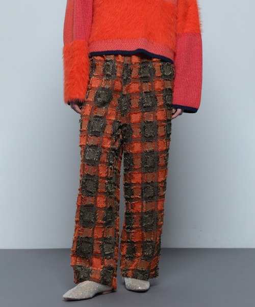 ROSE BUD（ローズバッド）の「CHECK EASY PANTS（その他パンツ・レディース・ベージュ/オレンジ/ブラック/グリーン/パープル・ONE SIZE）」の5枚目の写真