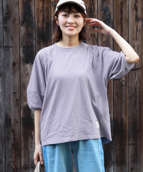 KRIFF MAYER Lady's Collection（クリフメイヤーレディースコレクション）の「【汗染み防止･撥水防汚･速乾･接触冷感】ウェットプロテクトランタンスリーブT（Tシャツ/カットソー・レディース・チャコール/ライトグリーン/カラフル/グレー/オフホワイト/その他5/パープル/オレンジ・LARGE/MEDIUM）」の6枚目の写真
