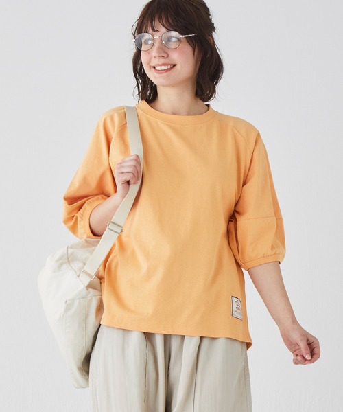 KRIFF MAYER Lady's Collection（クリフメイヤーレディースコレクション）の「【汗染み防止･撥水防汚･速乾･接触冷感】ウェットプロテクトランタンスリーブT（Tシャツ/カットソー・レディース・チャコール/ライトグリーン/カラフル/グレー/オフホワイト/その他5/パープル/オレンジ・LARGE/MEDIUM）」の2枚目の写真