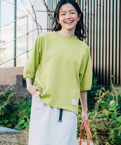 KRIFF MAYER Lady's Collection（クリフメイヤーレディースコレクション）の「【汗染み防止･撥水防汚･速乾･接触冷感】ウェットプロテクトランタンスリーブT（Tシャツ/カットソー・レディース・チャコール/ライトグリーン/カラフル/グレー/オフホワイト/その他5/パープル/オレンジ・LARGE/MEDIUM）」の5枚目の写真