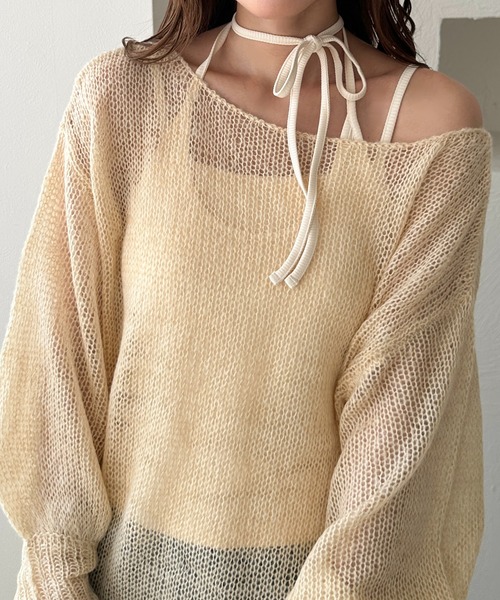 apres jour clair（アプレジュールクレア）の「【apres jour clair】カップ付きアメスリレイヤードチョーカーキャミソール（キャミソール・レディース・アイボリー/ピンクベージュ/ブラウン系その他/杢グレー/ネイビー・フリー/X-LARGE）」の6枚目の写真