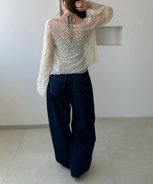 apres jour clair（アプレジュールクレア）の「【apres jour clair】カップ付きアメスリレイヤードチョーカーキャミソール（キャミソール・レディース・アイボリー/ピンクベージュ/ブラウン系その他/杢グレー/ネイビー・フリー/X-LARGE）」の20枚目の写真