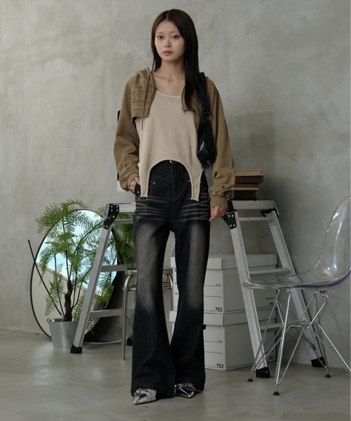 sedacle girl(セダクルガール)の「加工サーマルマルチウェイトップス(パーカー・レディース・チャコールグレー/ブルー/アイボリー・SMALL/MEDIUM)」の17枚目の写真