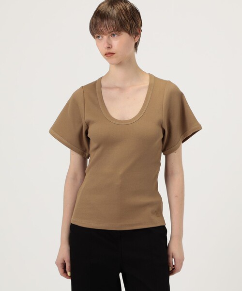 BY MALENE BIRGER（バイマレーネビルガー）の「■BY MALENE BIRGER LUNAI　UネックTシャツ（Tシャツ/カットソー・レディース・キャメル・XS）」の7枚目の写真