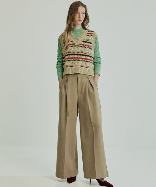 PUBLIC TOKYO(パブリックトウキョウ)の「ハイネックラインリブTOP(Tシャツ/カットソー・レディース・グリーン/ホワイト・FREE)」の5枚目の写真