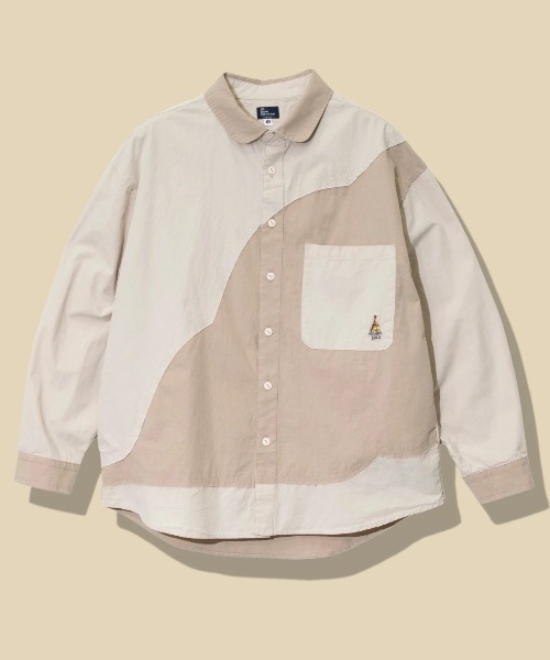 go slow caravan（ゴースローキャラバン）の「色々グネグネシャツ（シャツ/ブラウス・メンズ・サンドベージュ/インディゴブルー/ストライプ・LARGE/X-LARGE/MEDIUM）」の2枚目の写真