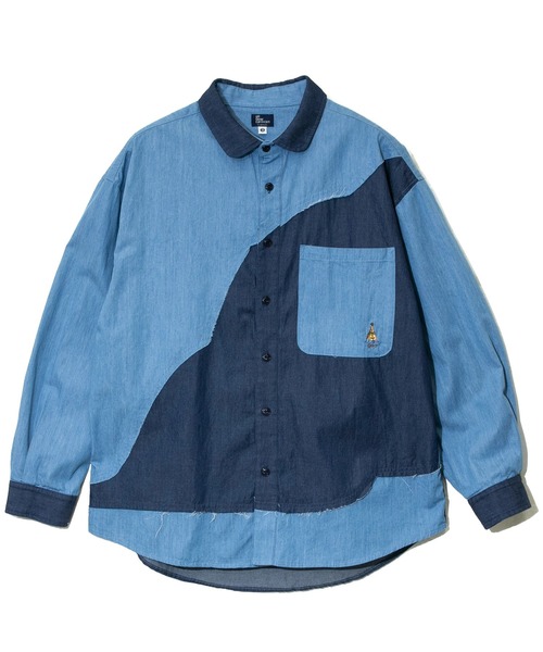 go slow caravan（ゴースローキャラバン）の「色々グネグネシャツ（シャツ/ブラウス・メンズ・サンドベージュ/インディゴブルー/ストライプ・LARGE/X-LARGE/MEDIUM）」の15枚目の写真