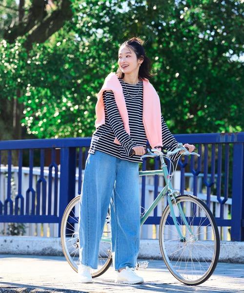 CROSS FUNCTION（クロスファンクション）の「エブ楽 オーガニックコットンボーダートップス【CF/クロスファンクション】（Tシャツ/カットソー・レディース・オフホワイト/ネイビー・L/M/LL）」の9枚目の写真