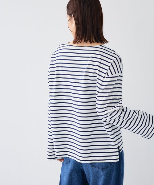 CROSS FUNCTION（クロスファンクション）の「エブ楽 オーガニックコットンボーダートップス【CF/クロスファンクション】（Tシャツ/カットソー・レディース・オフホワイト/ネイビー・L/M/LL）」の13枚目の写真