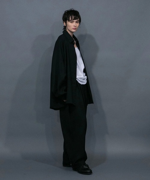 my beautiful landlet（マイビューティフルランドレット）の「【my beautiful landlet】 COHORUS RAMIE × SOLOTEX OVERSIZE REGULAR SHIRT（シャツ/ブラウス・メンズ・ブラック/チャコールグレー/ホワイト/ブラウン・0/1）」の12枚目の写真