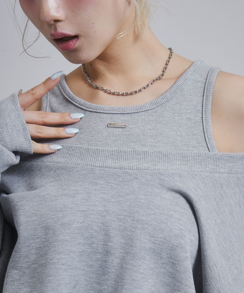 ENVYM（アンビー）の「レイヤードライクスウェットワンピース（ワンピース・レディース・グレー/ホワイト/カーキ・FREE）」の19枚目の写真