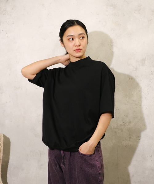 tシャツ HARVESTY / ハーベスティー コーマ天竺 MOCK NECK EGG TEE エッグＴシャツ モックネック ビッグシルエット レディ HARVESTY tシャツ / ハーベスティー コーマ天竺 MOCK NECK EGG