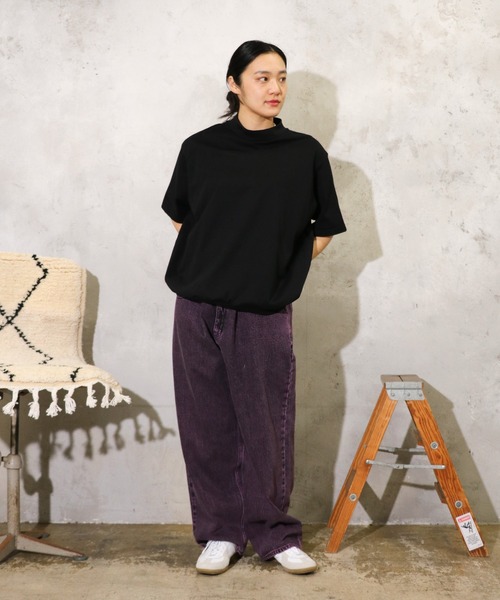 tシャツ HARVESTY / ハーベスティー MOCK NECK EGG L/S TEE (A52503) エッグTシャツ モックネック ビッグシル セール】HARVESTY / ハーベスティー MOCK NECK EGG L/S TEE