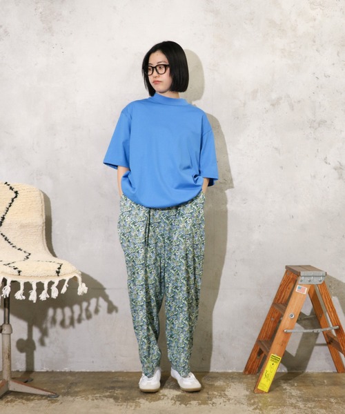 HARVESTY（ハーベスティ）の「HARVESTY / ハーベスティー コーマ天竺 MOCK NECK EGG TEE エッグＴシャツ モックネック ビッグシルエット（Tシャツ/カットソー・レディース・ブラック/オフホワイト/ブルー/ワイン・1）」の10枚目の写真