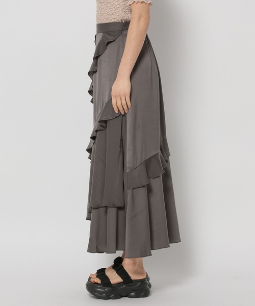 mysty woman（ミスティウーマン）の「フリルエスカルゴスカート  328031（スカート・レディース・オフホワイト/グレー/チャコールグレー・FREE）」の10枚目の写真