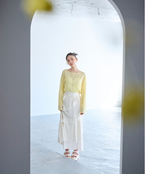 mysty woman（ミスティウーマン）の「フリルエスカルゴスカート  328031（スカート・レディース・オフホワイト/グレー/チャコールグレー・FREE）」の19枚目の写真