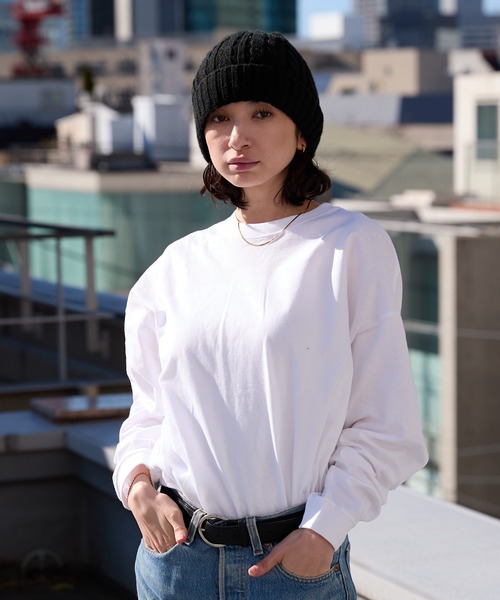 United Athle（ユナイテッドアスレ）の「【UNITED ATHLE】 ヘビーウェイト ビッグシルエット 長袖無地ロンT 5.6オンス カットソー / レディース 2026年春夏（Tシャツ/カットソー・レディース・スミクロ/ネイビー/ホワイト/ブラック/ライトブルー/オフホワイト・S/M/L/XL）」の21枚目の写真