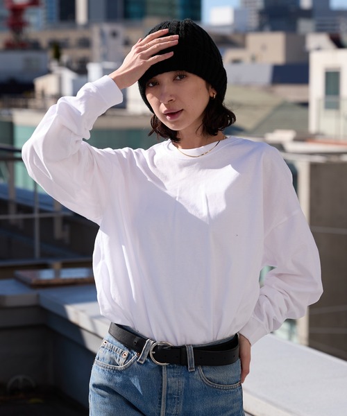 United Athle（ユナイテッドアスレ）の「【UNITED ATHLE】 ヘビーウェイト ビッグシルエット 長袖無地ロンT 5.6オンス カットソー / レディース 2026年春夏（Tシャツ/カットソー・レディース・スミクロ/ネイビー/ホワイト/ブラック/ライトブルー/オフホワイト・S/M/L/XL）」の22枚目の写真