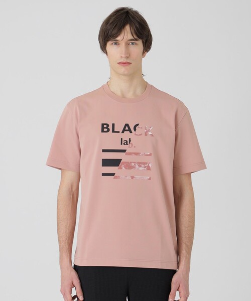 BLACK LABEL CRESTBRIDGE（ブラックレーベル・クレストブリッジ）の「【BLACK lab.】マーブルロゴグラフィックTシャツ（Tシャツ/カットソー・メンズ・ピンク系その他3/ブラック/オフホワイト・L/M/XL）」の3枚目の写真
