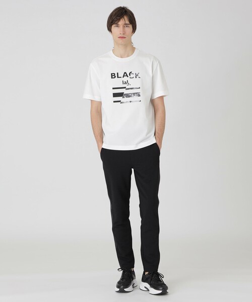 BLACK LABEL CRESTBRIDGE（ブラックレーベル・クレストブリッジ）の「【BLACK lab.】マーブルロゴグラフィックTシャツ（Tシャツ/カットソー・メンズ・ピンク系その他3/ブラック/オフホワイト・L/M/XL）」の4枚目の写真