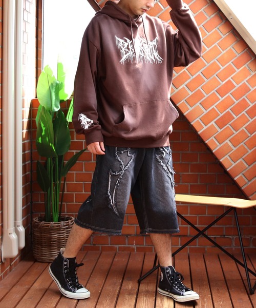 ８(eight)（エイト）の「スプレー加工プルパーカー（パーカー・メンズ・ブラック/ブラウン/ピンク・MEDIUM/LARGE）」の8枚目の写真