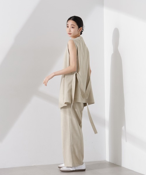 NANO universe（ナノユニバース）の「多機能素材スラックス(セットアップ可)（スラックス・レディース・ライトグレー/ダークネイビー/ベージュ・FREE）」の15枚目の写真