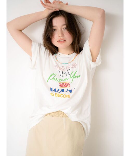 Ungrid（アングリッド）の「カラーロゴルーズTee（Tシャツ/カットソー・レディース・イエロー/レッド/オフホワイト/チャコールグレー・FREE）」の9枚目の写真