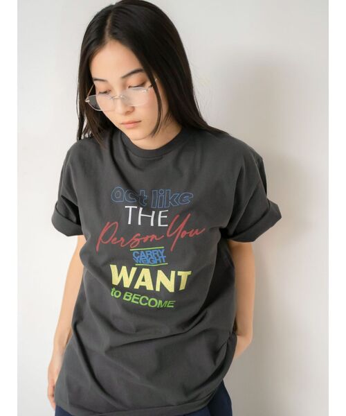 Ungrid（アングリッド）の「カラーロゴルーズTee（Tシャツ/カットソー・レディース・イエロー/レッド/オフホワイト/チャコールグレー・FREE）」の16枚目の写真