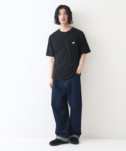 Dickies(ディッキーズ)の「【DICKIES/ディッキーズ】コットン100% ワンポイント ミニロゴワッペン Tシャツ(Tシャツ/カットソー・メンズ・ブラック/ダークグリーン/ネイビー/ホワイト・MEDIUM/LARGE/X-LARGE)」の6枚目の写真