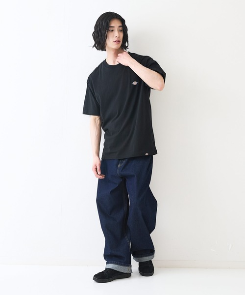 Dickies(ディッキーズ)の「【DICKIES/ディッキーズ】コットン100% ワンポイント ミニロゴワッペン Tシャツ(Tシャツ/カットソー・メンズ・ブラック/ダークグリーン/ネイビー/ホワイト・MEDIUM/LARGE/X-LARGE)」の7枚目の写真
