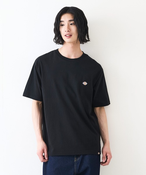 Dickies(ディッキーズ)の「【DICKIES/ディッキーズ】コットン100% ワンポイント ミニロゴワッペン Tシャツ(Tシャツ/カットソー・メンズ・ブラック/ダークグリーン/ネイビー/ホワイト・MEDIUM/LARGE/X-LARGE)」の8枚目の写真