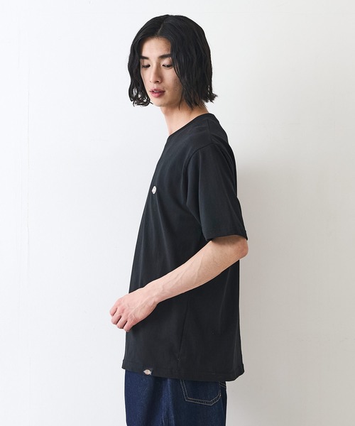 Dickies(ディッキーズ)の「【DICKIES/ディッキーズ】コットン100% ワンポイント ミニロゴワッペン Tシャツ(Tシャツ/カットソー・メンズ・ブラック/ダークグリーン/ネイビー/ホワイト・MEDIUM/LARGE/X-LARGE)」の9枚目の写真