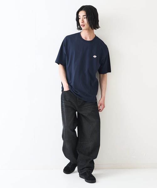 Dickies(ディッキーズ)の「【DICKIES/ディッキーズ】コットン100% ワンポイント ミニロゴワッペン Tシャツ(Tシャツ/カットソー・メンズ・ブラック/ダークグリーン/ネイビー/ホワイト・MEDIUM/LARGE/X-LARGE)」の12枚目の写真