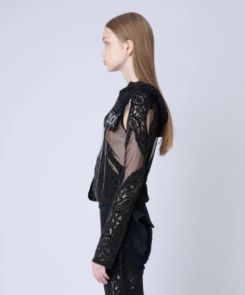 Seivson】Japanese Lace Spliced Hollow Sun Protection Jacket